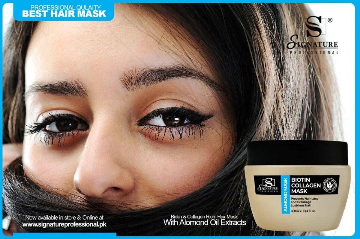 Almond Oil Hair Mask – Biotin & Collagen for Shine