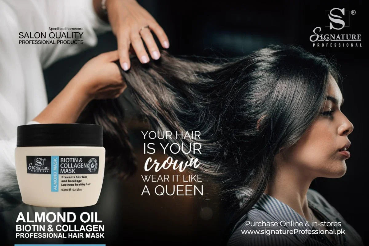 Almond Oil Hair Mask – Biotin & Collagen for Shine