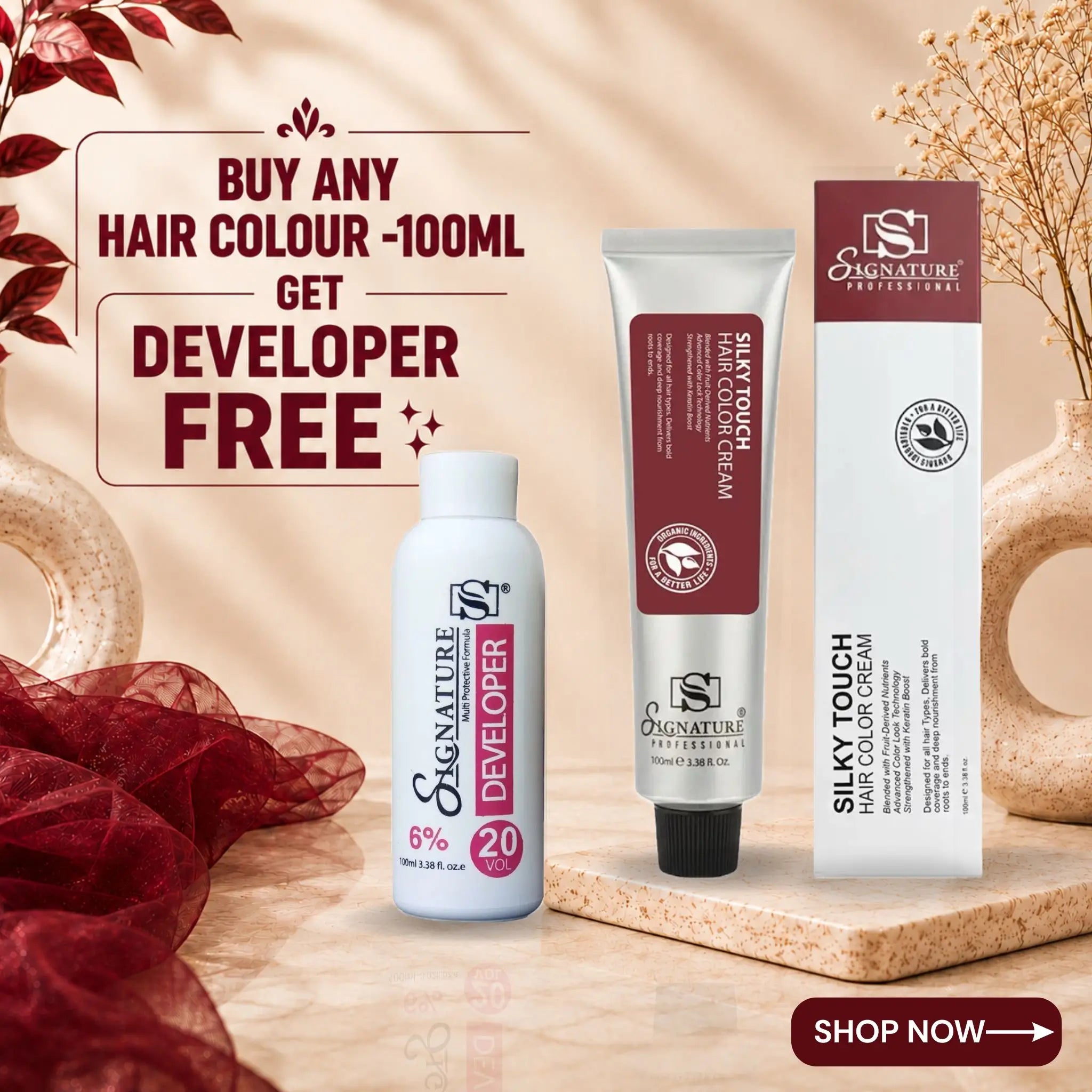 Hair Color Cream – 100ml + Free 100ml Developer