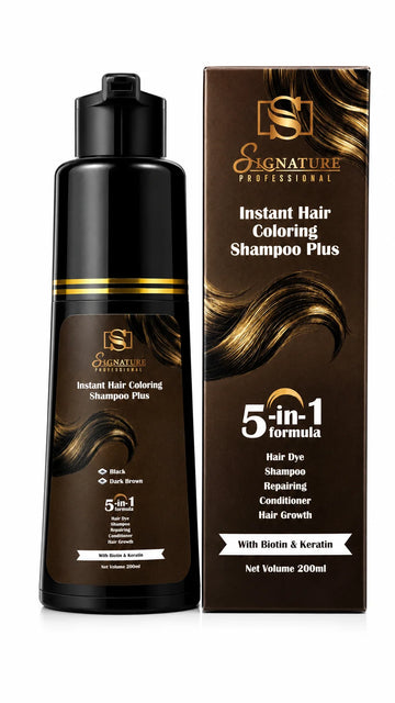 Signature Professional Instant Hair Coloring Shampoo Plus (5-in-1 Formula) – 200ml