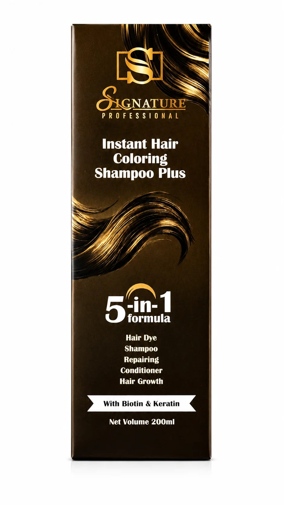 Signature Professional Instant Hair Coloring Shampoo Plus (5-in-1 Formula) – 200ml