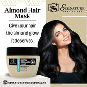 Signature Almond Oil Hair Mask (Biotin& Collagen) - 400ml for hair and skin care
