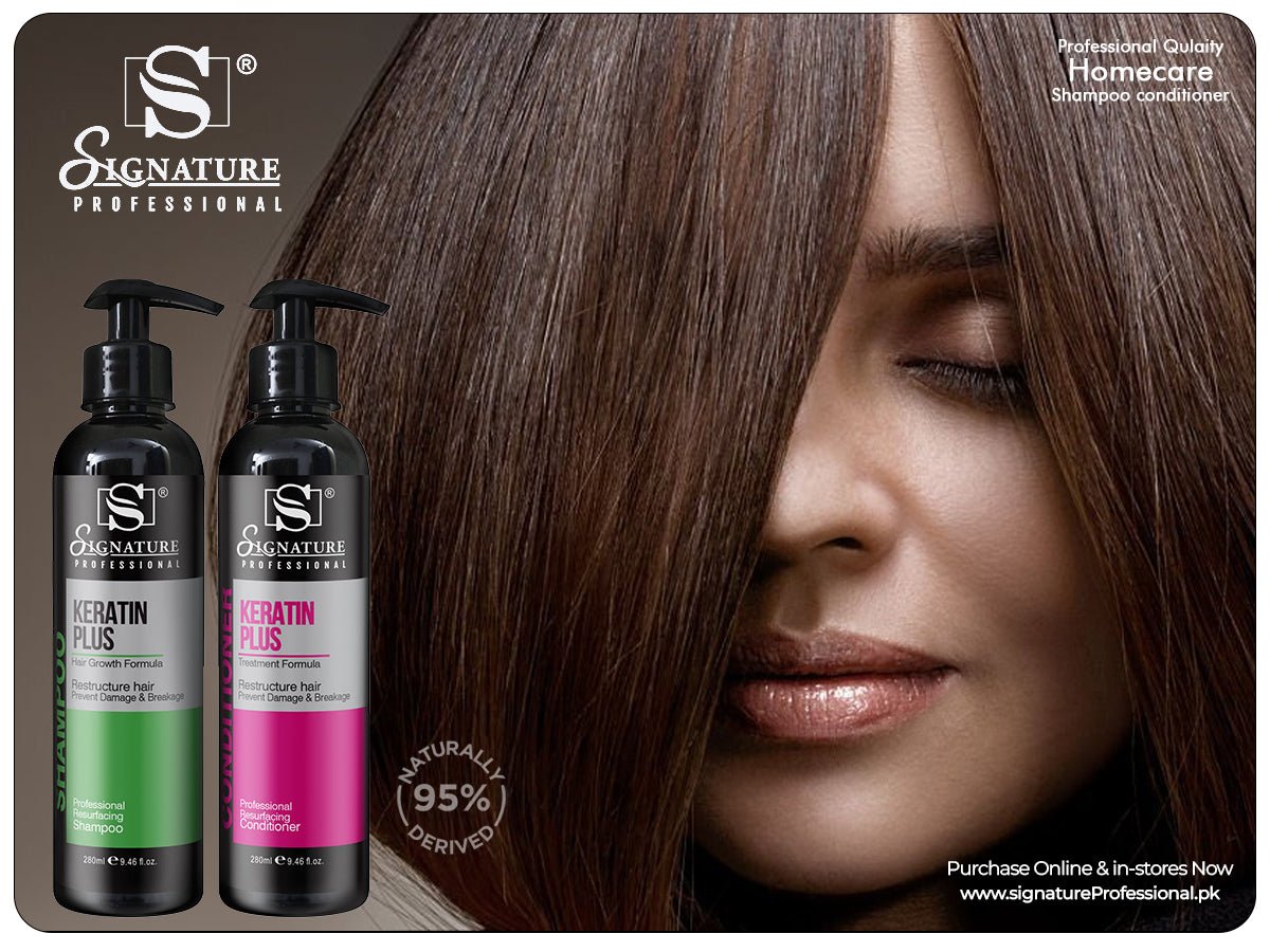 Signature Keratin Plus Shampoo Conditioner for hair and skin care
