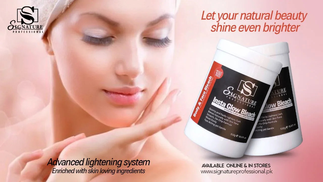 Signature Signature Insta Glow Bleach powder - 500gm for hair and skin care
