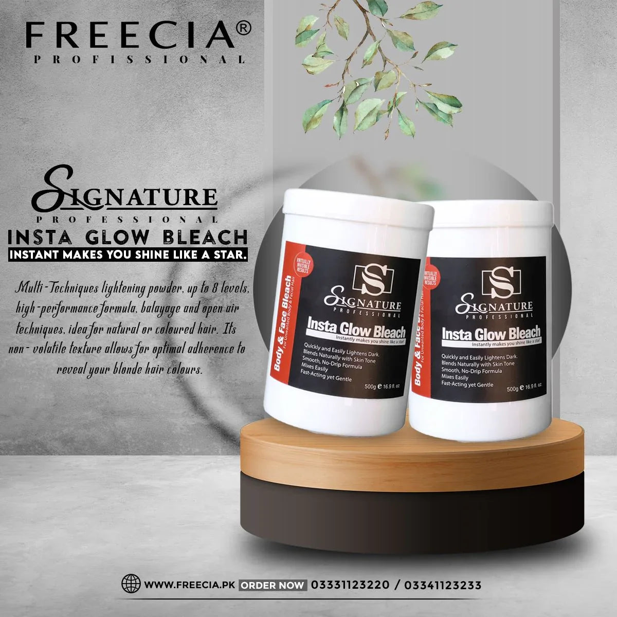 Signature Signature Insta Glow Bleach powder - 500gm for hair and skin care
